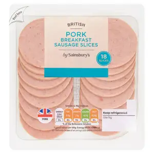 Sainsbury's Pork Breakfast Sausage Slices x18 125g