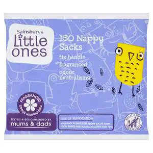 Sainsbury's Little Ones 150 Tie Handle Nappy Sacks