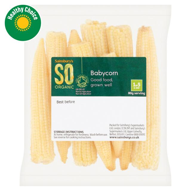 Sainsbury's Baby Corn, SO Organic 125g - gallery image 1