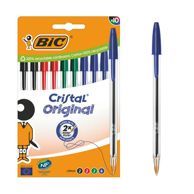 BIC Cristal Assorted Ballpens 10 Pack