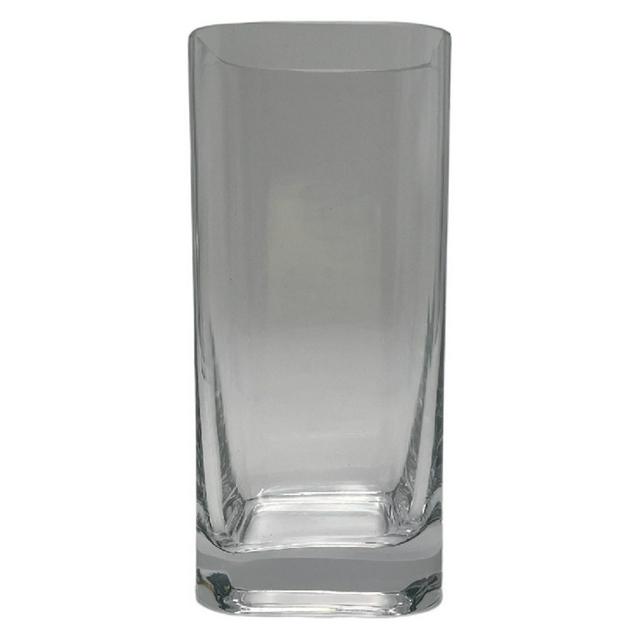 Habitat Small Round Edge Square Glass Vase - Clear