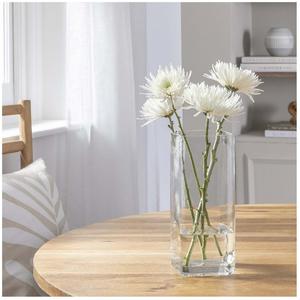 Habitat Medium Round Edge Square Glass Vase - Clear - gallery image 2