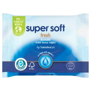 Sainsbury’s Super Soft Flushable Moist Toilet Tissue, Fresh 40 wipes