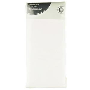 Cotton Rich Fitted Sheet White 