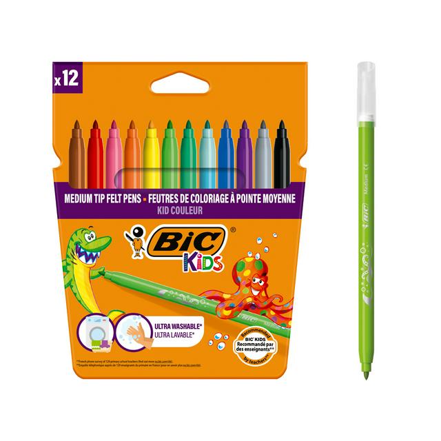 BIC Kids Colouring Felt Pens 12ct