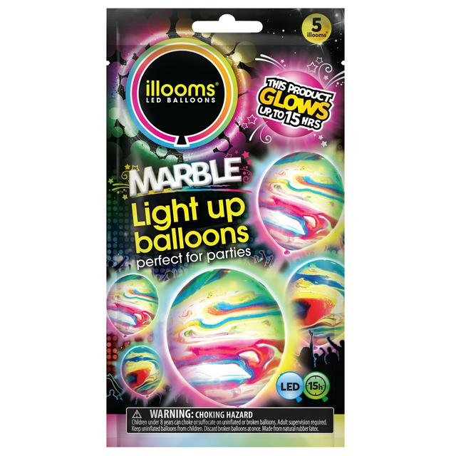 Illoom Pack of 5 Marble Balloons - gallery image 1
