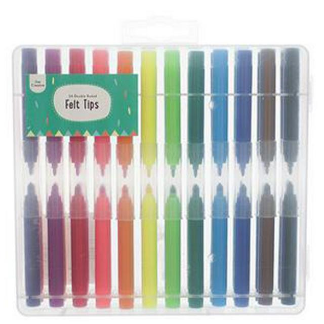 Get Creative Pack of 24 Double Ended Felt Tip Pens Case