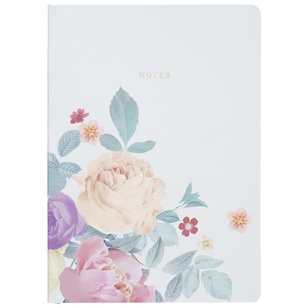 Sainsbury's Home Garden Room Cream Floral A4 Notebook - gallery image 1