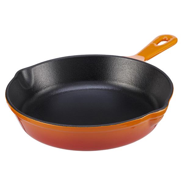 Habitat Cook's Collection Cast Iron Orange Frying Pan 19.5cm - gallery image 1