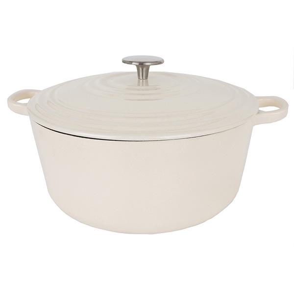 Habitat 2.4L Oval Cast Iron Casserole Dish - Cream - gallery image 1