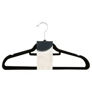 Sainsbury's Home Pack of 3 Flock Hangers - Black