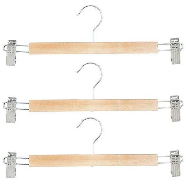 Display Wood Bottom Hangers: Glossy Matt Pink Wooden Clothes Clamp Hangers  with Chrome Hook for Trouser/Pants/Skirt - China Wood Hangers and Clothes  Hangers price | Made-in-China.com