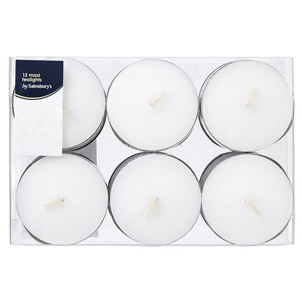 Habitat Pack of 12 Maxi Tealights - gallery image 1