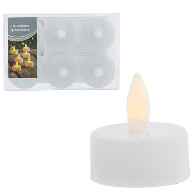 Sainsbury's Home Habitat LED Tealights - Pack of 6