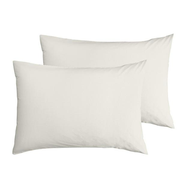 Sainsbury's Home Cotton Rich Pillowcase Pair Cream