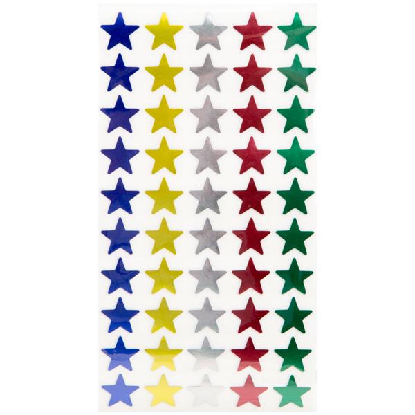 Sainsbury's Home Self Adhesive Foil Stars Assorted Colours 500pk - gallery image 1