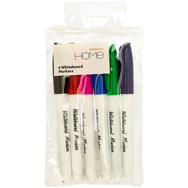 Sainsbury's Home Slim Whiteboard Markers 6pk - gallery image 1