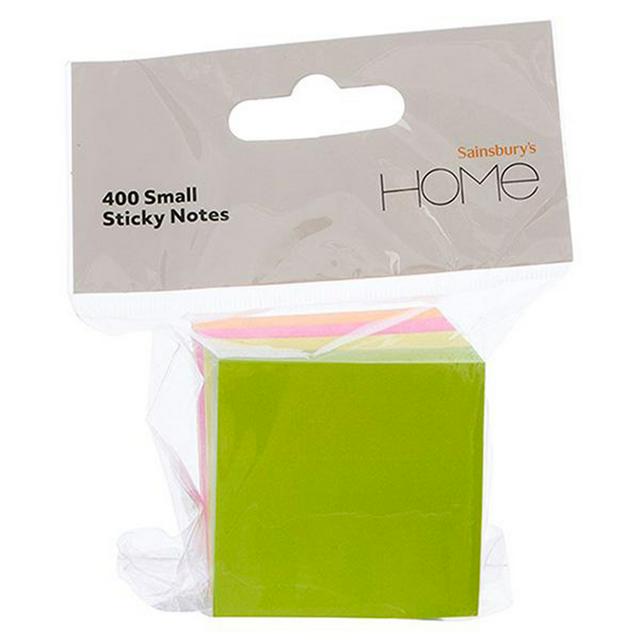 Sainsbury's Home sticky notes assorted colours small 400 sheets - gallery image 1