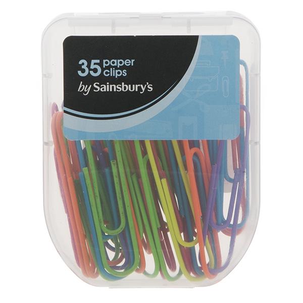 Sainsbury's Home Paper Clips Assorted Colours Large 50mm 35pk - gallery image 1