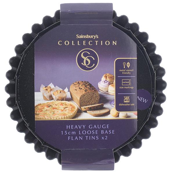 Habitat Black Round Loose Base Flan Tins 15cm x2 - gallery image 1