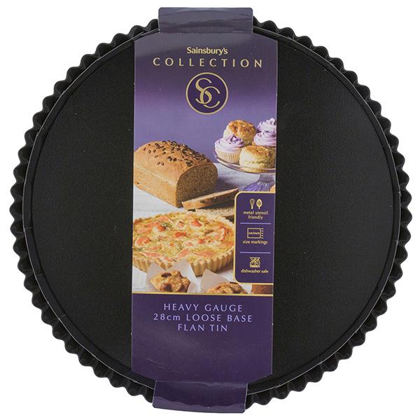 Habitat 28cm Round Loose Base Flan Tin Black - gallery image 1