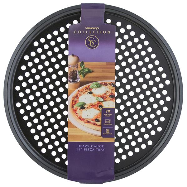 Sainsbury's Home 14 Inch Pizza Tray - Black - gallery image 1