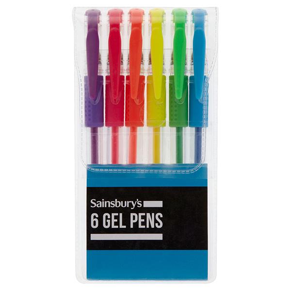 Sainsbury's Home Gel Pens 6pk - gallery image 1