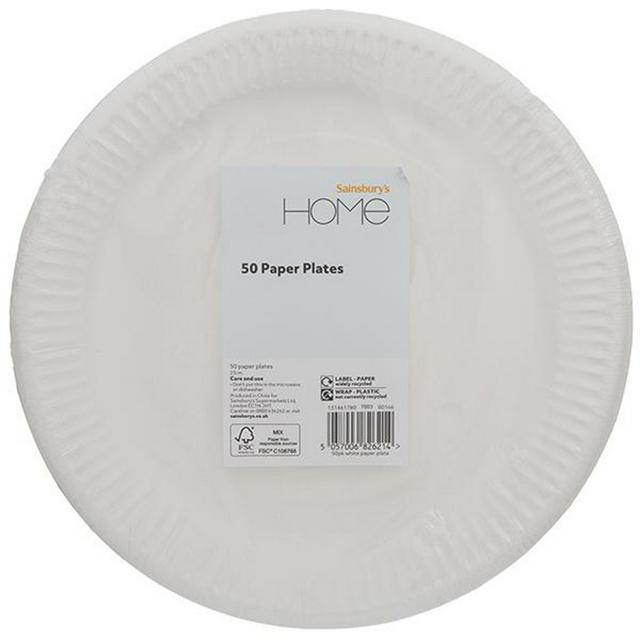 Sainsbury’s Home White Paper Plates 50pk
