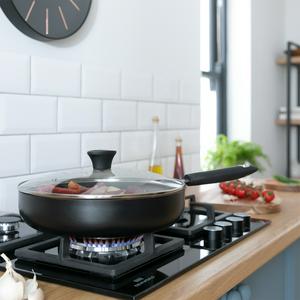 Sainsbury's Home 28cm Non Stick Aluminium Saute Pan with Lid - gallery image 2