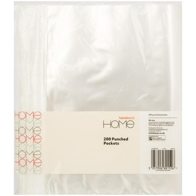 Sainsbury's Home Punch Pockets 200pk