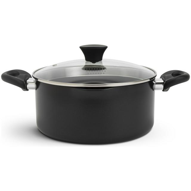 Sainsbury's Home Habitat 24cm Aluminium Stockpot - Black