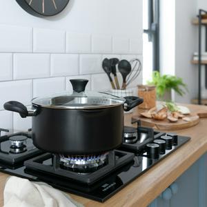 Habitat 24cm Aluminium Stockpot - Black - gallery image 2