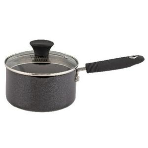 Habitat 16cm Aluminium Saucepan With Lid - Black - gallery image 2