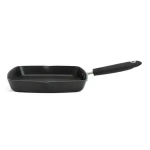 Habitat 24cm Non Stick Aluminium Griddle Pan - Black