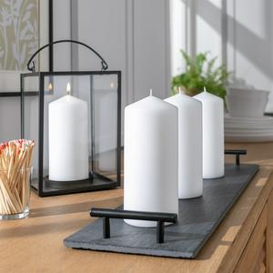 Habitat Large Pillar Unscented Candle - White Pack of 4 - gallery image 2
