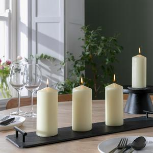 Habitat Large Pillar Candle Set - Ivory - Pack of 4 - gallery image 2
