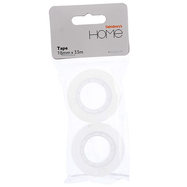 Sainsbury's Home Adhesive Tape 18mmx33m 2pk - gallery image 1