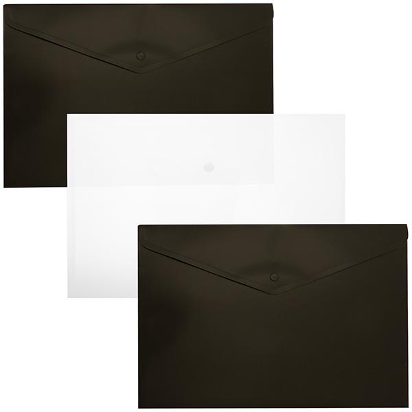Sainsbury's Home Popper Wallets Black 3pk - gallery image 1