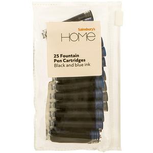 Sainsbury's Home Replacement Fountain Pen Cartridges 25pk