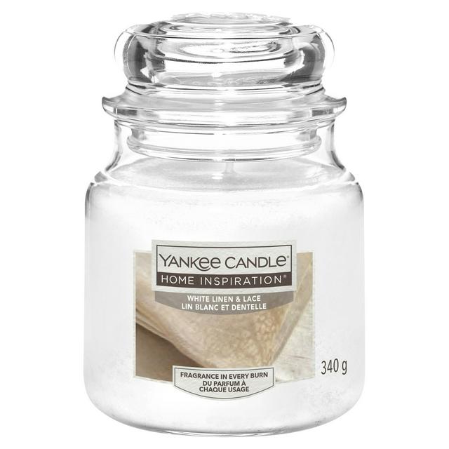 Yankee Home Inspiration Medium Jar Candle - White Linen & Lace - gallery image 1