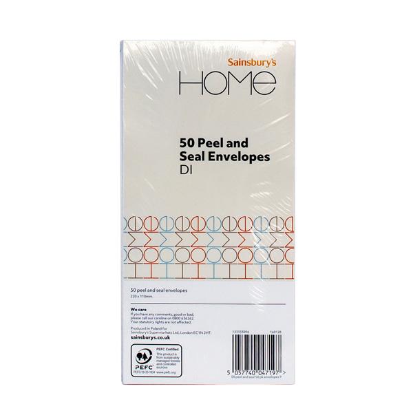 Sainsbury's Home Dl Peel And Seal 50 Pk Envelopes 90 - gallery image 1