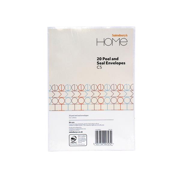 Sainsbury's Home Peel & Seal Envelopes C5 White 20pk - gallery image 1