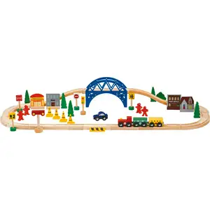 Chad Valley Wooden Train Set - 60 Piece