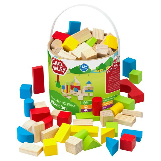 Foam Wooden Look Blocks - Set of 80