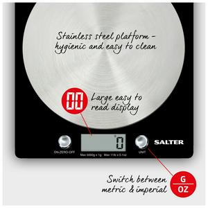 Salter Electronic Scale with Steel Platform - Black - gallery image 5