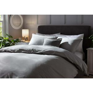 Habitat Cotton Rich 180TC Bedding Set - Plain Grey - gallery image 3