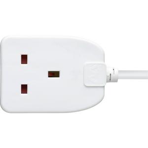 Masterplug Basic 1 Single Socket Power Extension Lead 5m Cable - White - gallery image 3