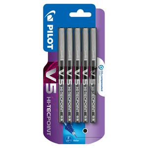 V5 Liquid Ink Rollerball Black 5pk