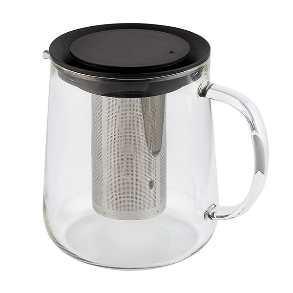 Habitat Glass Teapot With Infuser & Black Lid 1000ml - gallery image 1