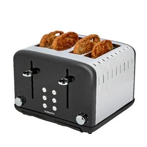 Cookworks Metal Pyramid 4 Slice Toaster Black - gallery image 2